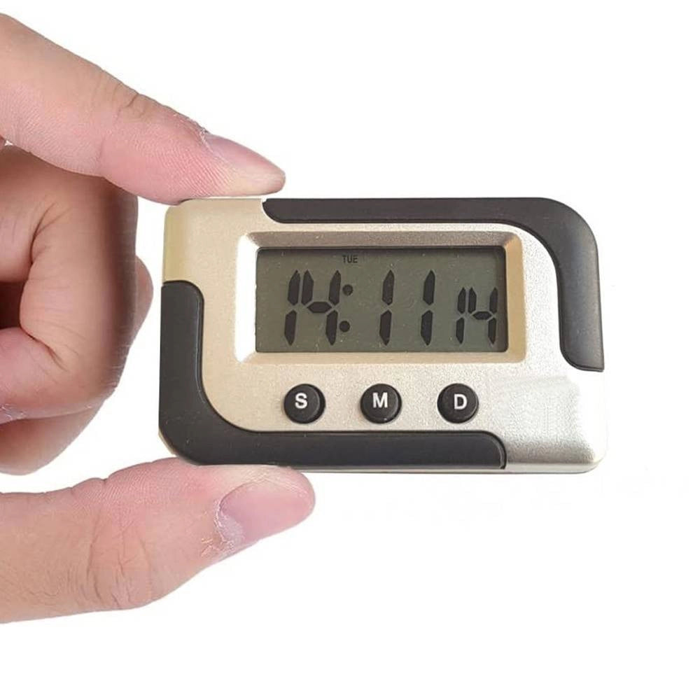 Trade Shop - Mini Sveglia Orologio Digitale Calendario Display Schermo Lcd Con Supporto Auto -