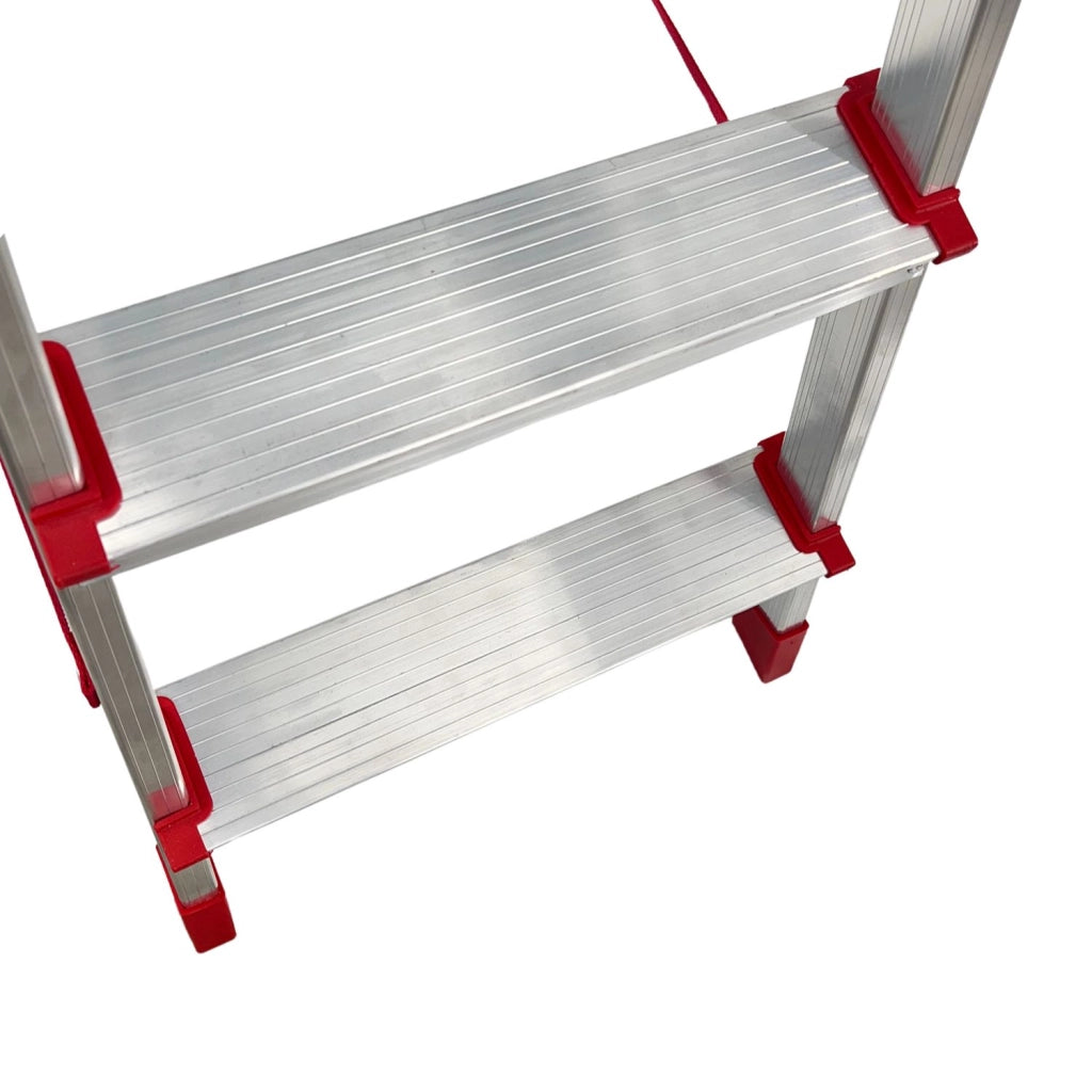 Scala Domestica in Alluminio Martina Leggera Portatile Scaletto Vaschetta Portaoggetti Pieghevole Robusta Salv 6 gradini