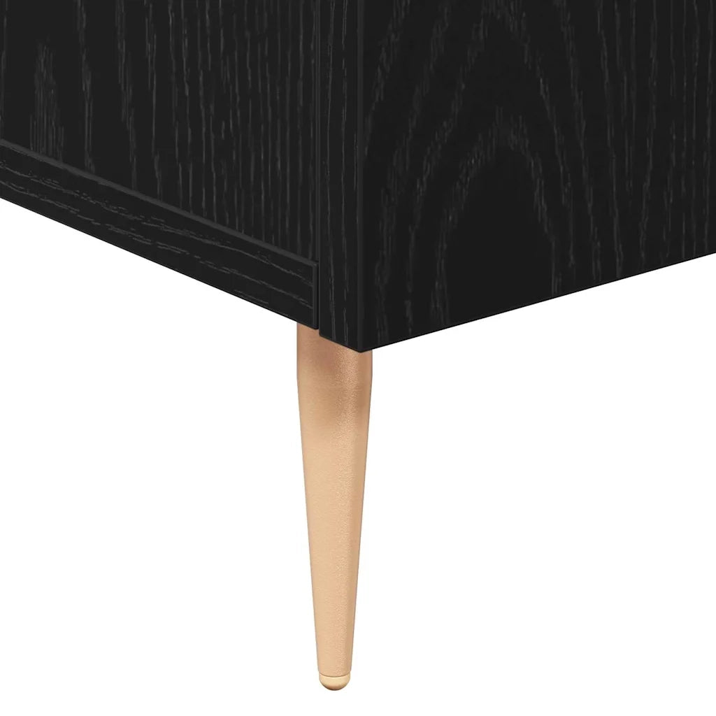 Credenza Rovere Nero 90 x 34 x 80 cm Legno multistrato 869078