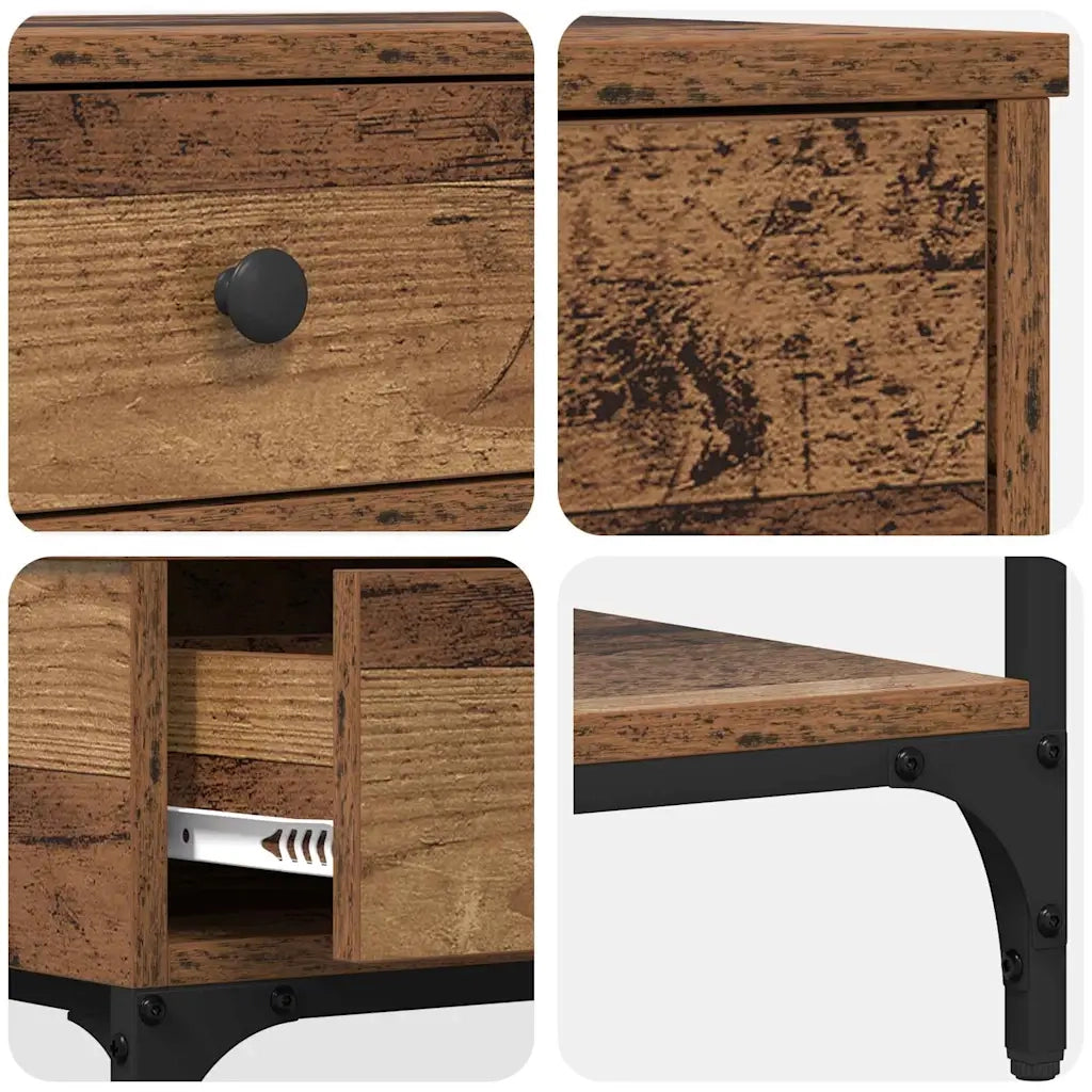 Tavolo consolle con cassetto Legno vecchio 75 x 34,5 x 75 cm 871296