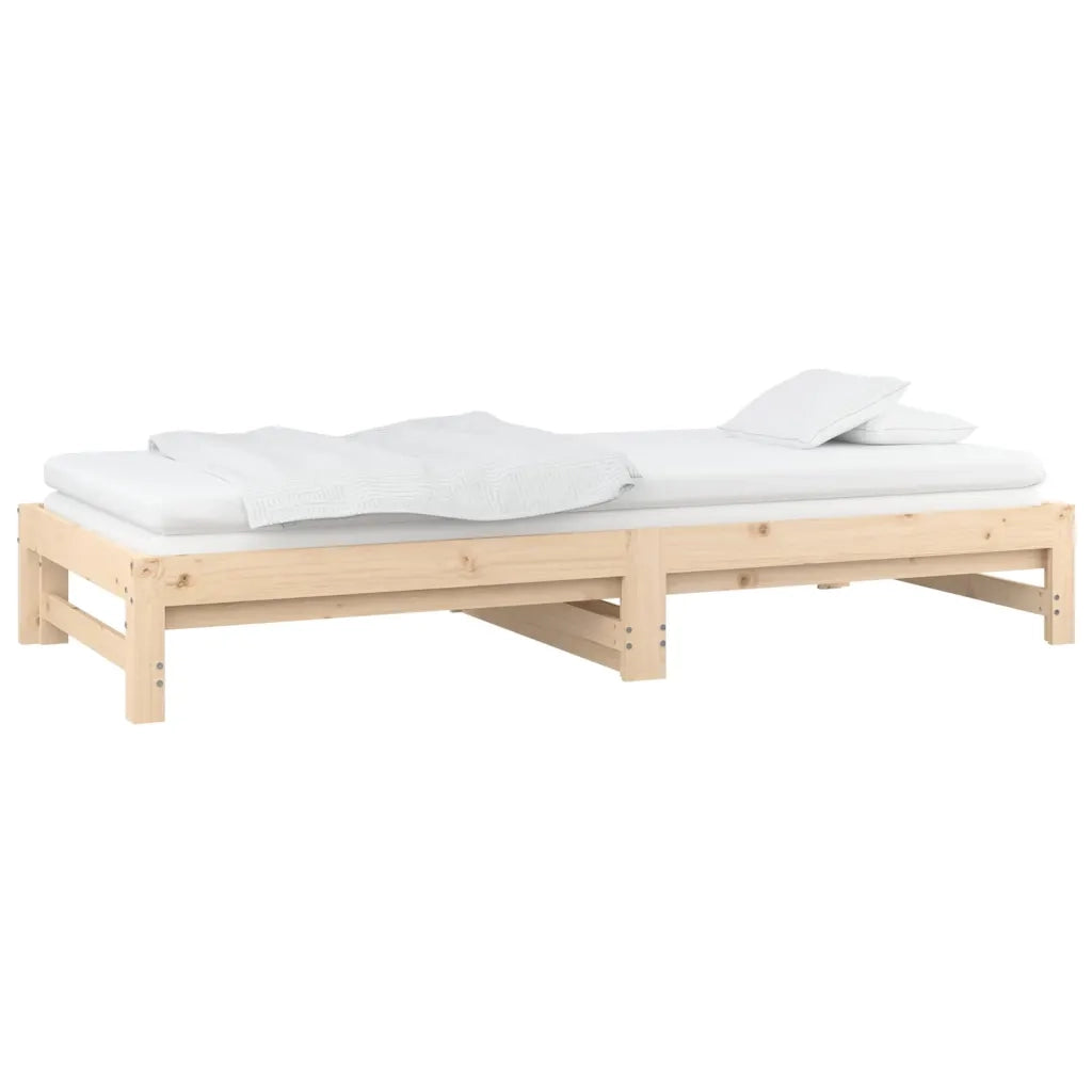 Dormeuse Estraibile 2x(90x200) cm Legno Massello di Pino