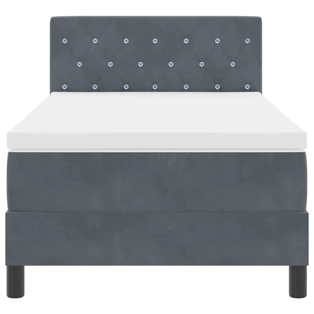 Letto a molle con materasso Grigio scuro 90 x 190 cm Velluto 3339075