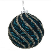 Pallina vetro ottanio glitter argento cmØ8