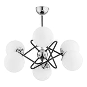 Lampadario Virginia Alfa cromato 6 luci sfere bianche