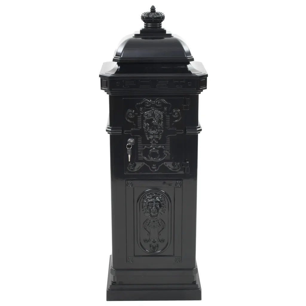 Cassetta della Posta in Alluminio Inossidabile Vintage Nera 43888