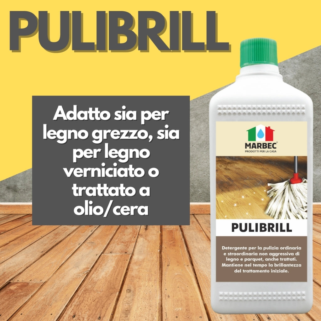 Come pulire il legno PULIBRILL   1LT + Tampone in Melammina