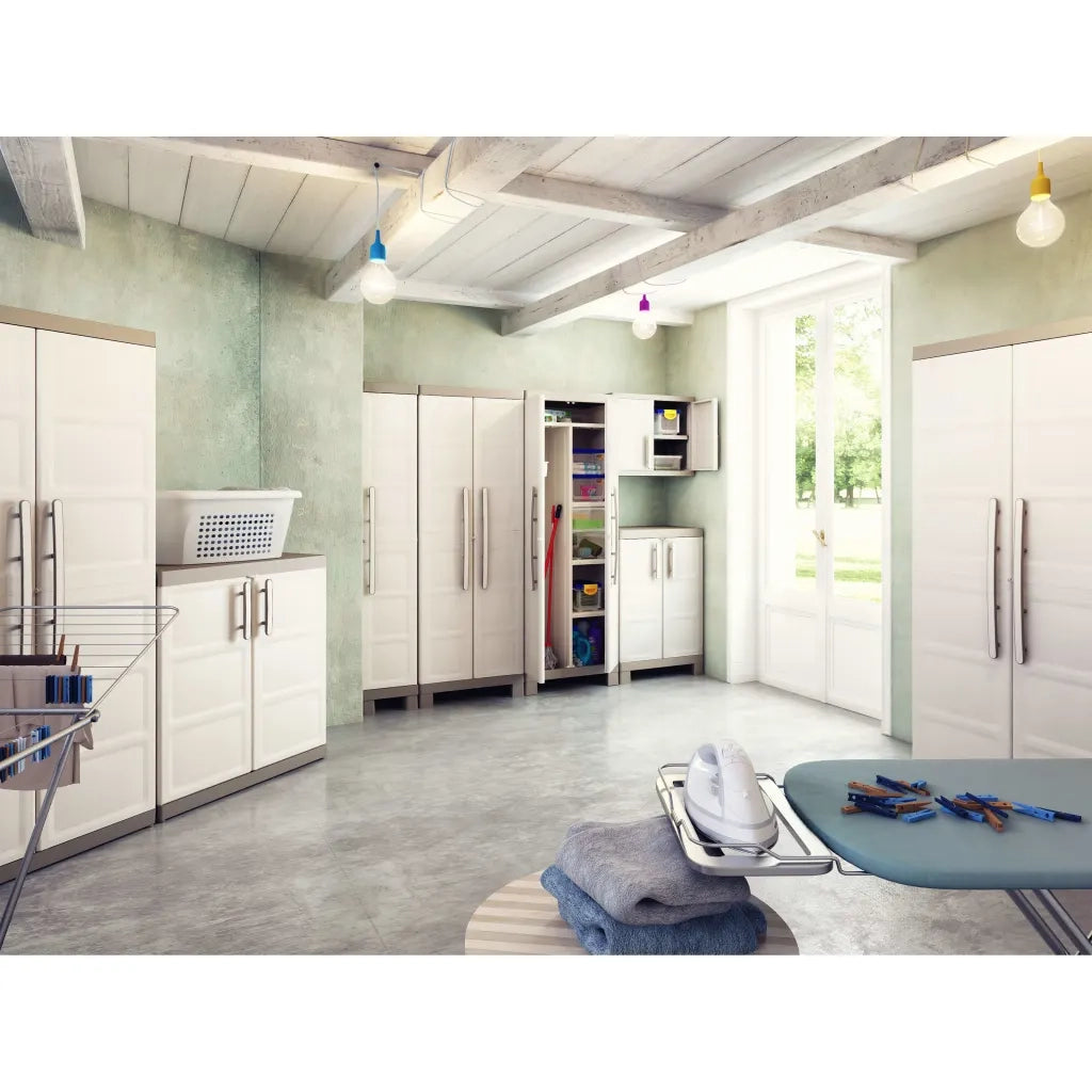 Keter Armadietto Basso Excellence Beige e Talpa 97 cm 46640