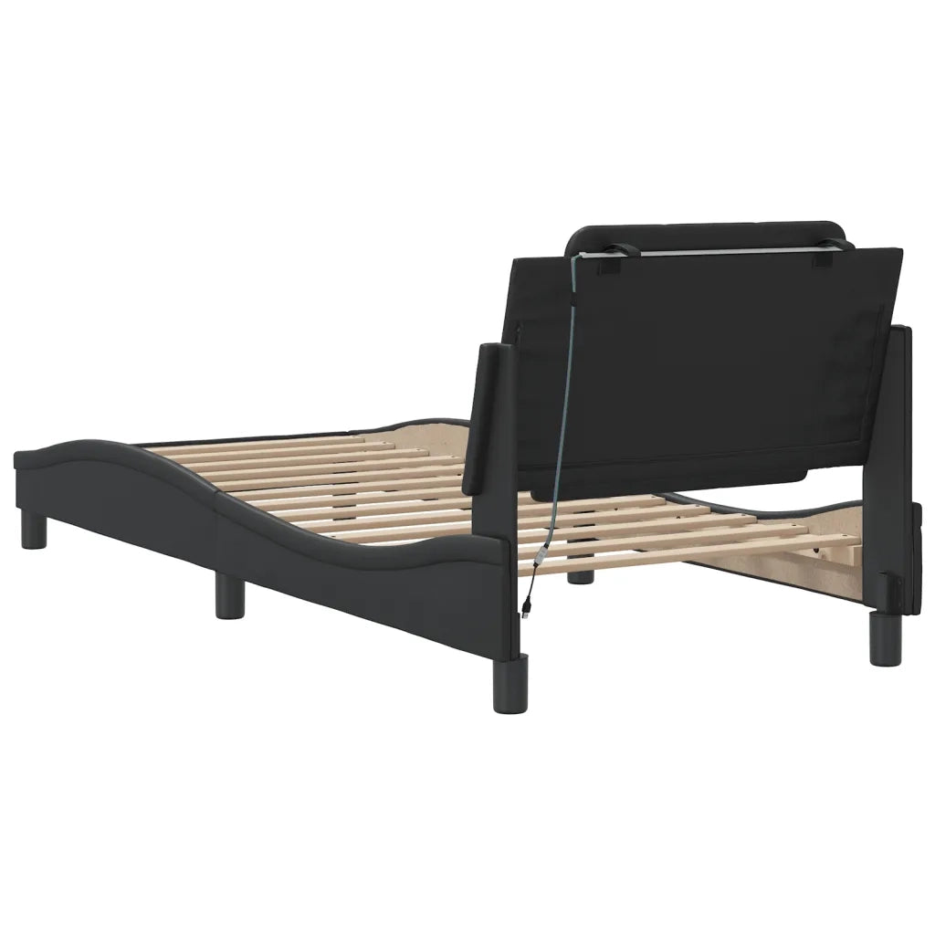 Giroletto con LED senza Materasso Zadar Nero 90x190 cm 3214075