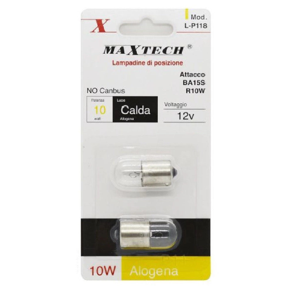 Trade Shop - Lampadine Posizione Auto R10w Ba15s 12v Luce Calda Alogena 10 W No Canbus L-p118 -
