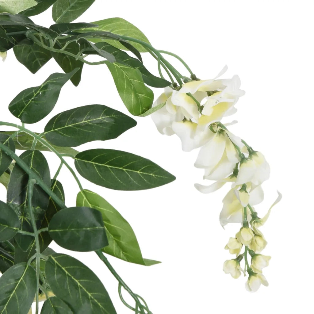 Glicine Artificiale 560 Foglie 80 cm Verde e Bianco 359006