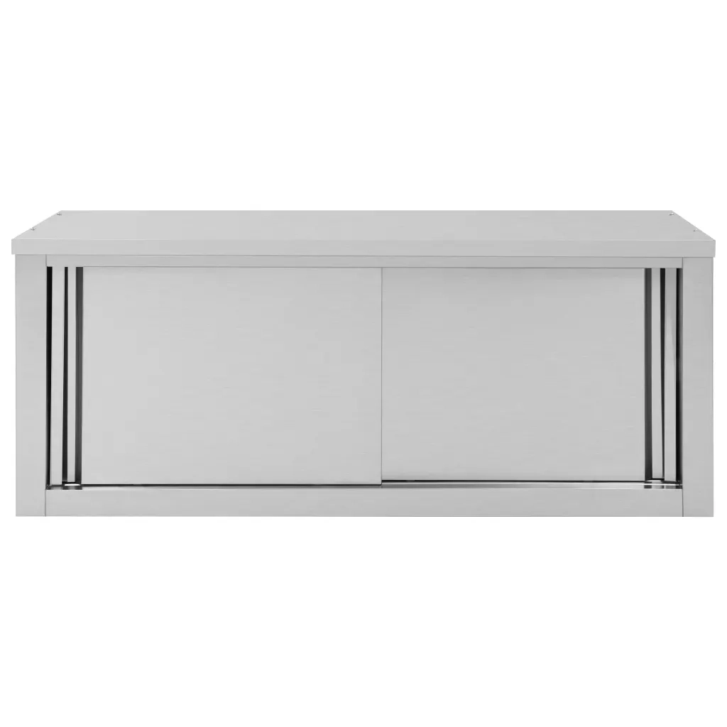 Pensile da cucina | Armadio da Cucina ad Ante Scorrevoli 120x40x50cm Acciaio Inox