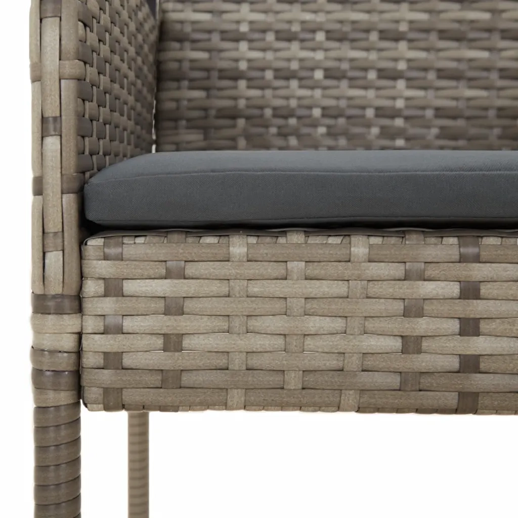 Set da Pranzo da Giardino 7 pz con Cuscini in Polyrattan Grigio 3213508