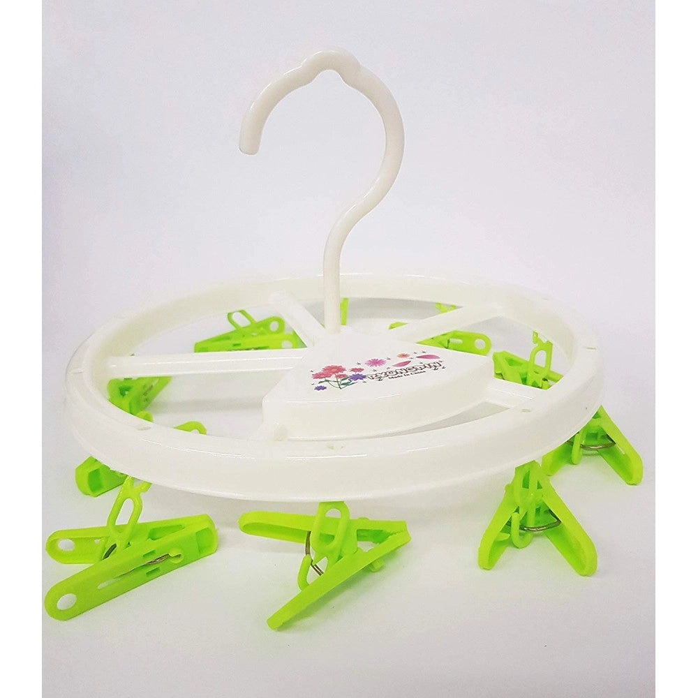 Trade Shop - Stendibiancheria 10 Mollette Con Gancio Stendino Plastica Appendibile Da Balcone -