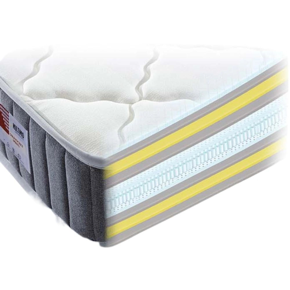 Materasso una piazza e mezza Silver 150x200x16 cm tessuto antibatterico