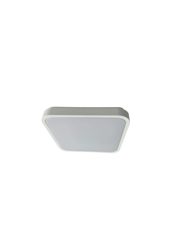 Plafoniera LED quadrata IP44 42cm 36W telecomando bianca