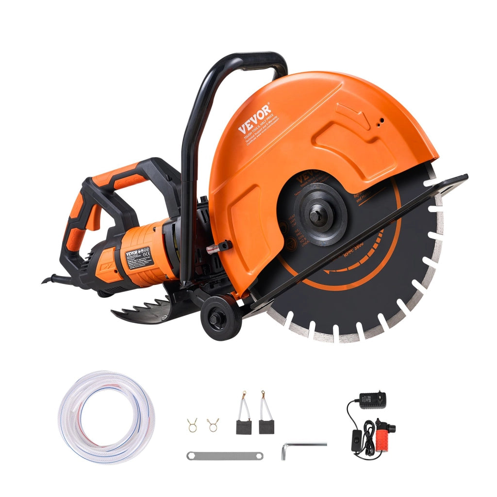 DC425 Troncatrice elettrica per calcestruzzo, pietra e mattoni, 406 mm, 2800W, taglio 152 mm, umido/secco, robusta per officina