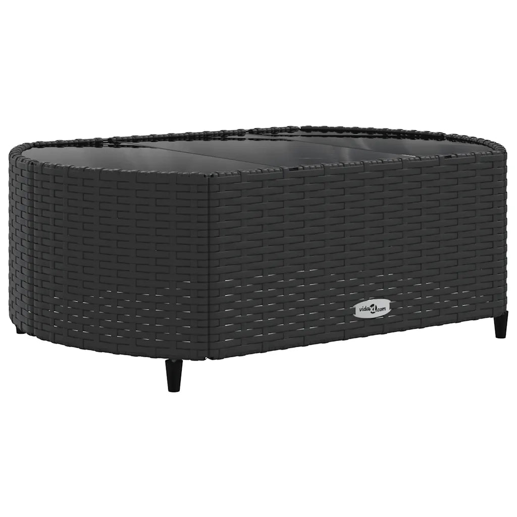 Set Divani da Giardino 4 pz con Cuscini Nero in Polyrattan 3308360