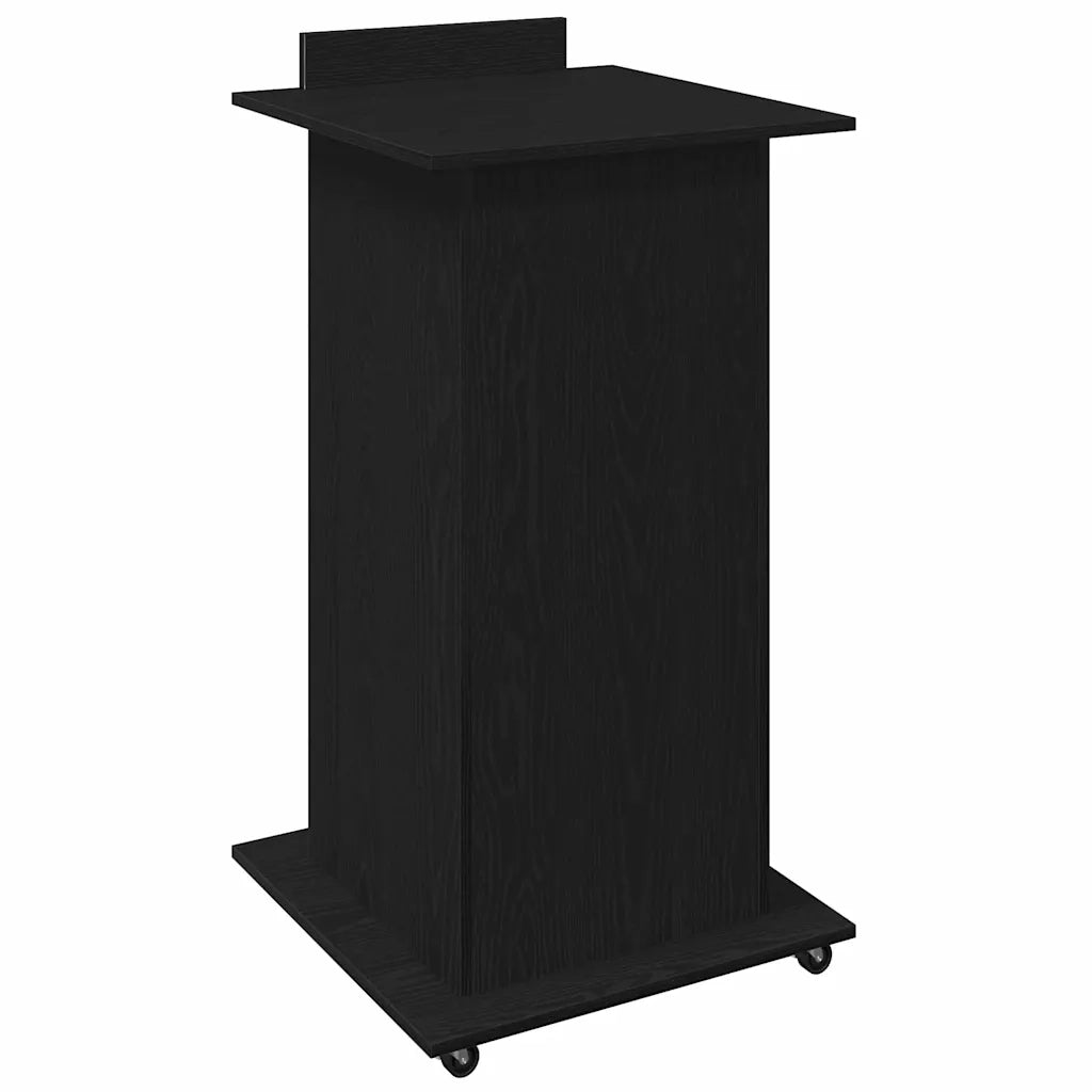 Podio con ruota Rovere Nero 55 x 55 x 107 cm Legno multistrato 862299