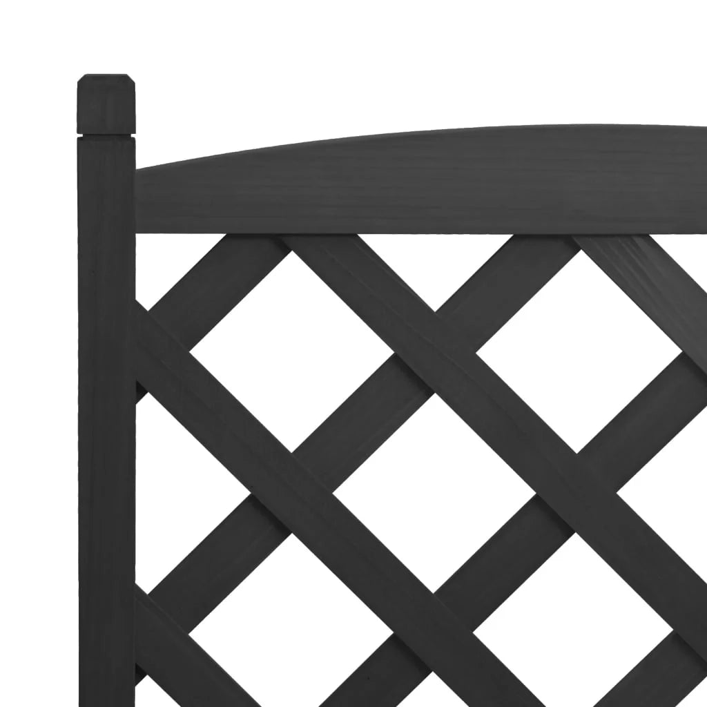 Fioriera rialzata per piante e fiori giardino terrazzato con traliccio legno massello di abete nero 02_0038334