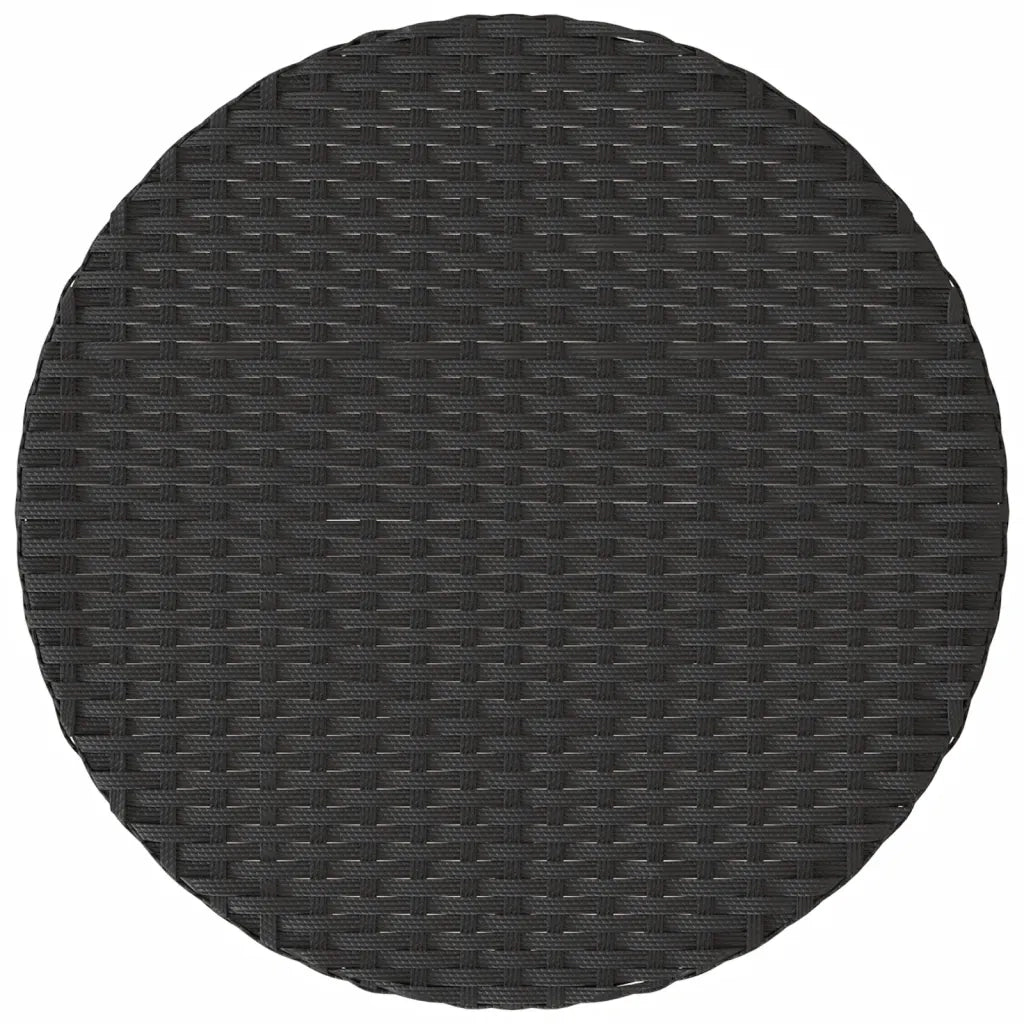 Set da Bistrò 3 pz con Cuscini Nero in Polyrattan 365248