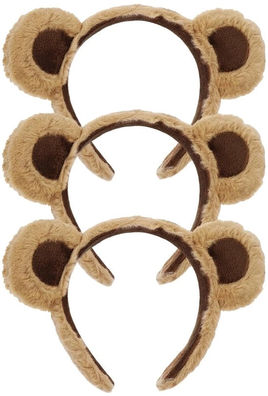 Set di cappelli per animali Halloween - 3 pezzi - orecchie di orso - cappello - accessori per animali - morbido piuma e poliestere - cintura per capelli