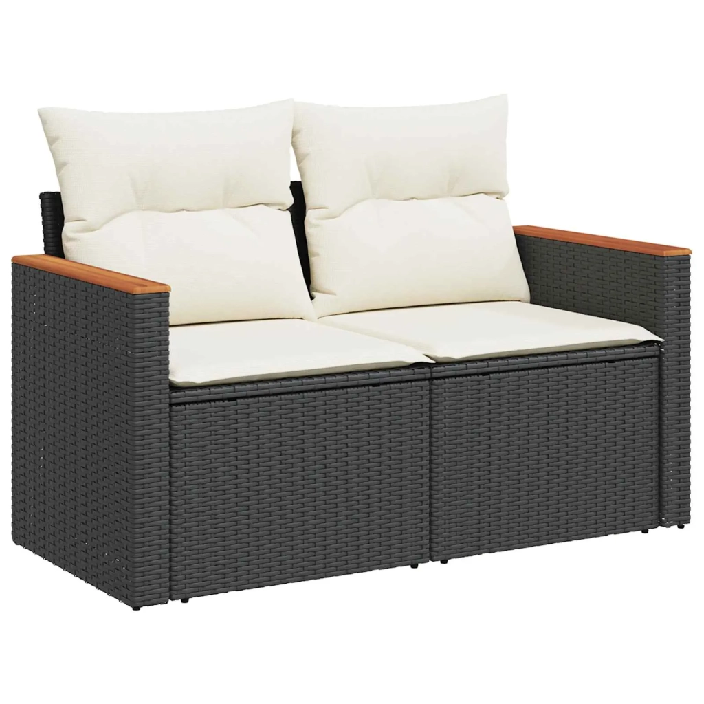 Set Divano da Giardino 11 pcs Nero polyrattan 3362895