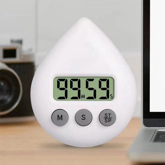 Timer acqua impermeabile, resistente a spruzzi d'acqua, chiave senza foratura, timer da bagno, 2 pezzi, bianco