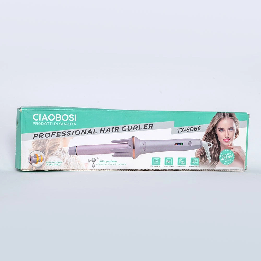 Trade Shop - Arricciacapelli Conico Automatico Spazzola Rotante Ricci Onde Boccoli 45w Tx-8066 -