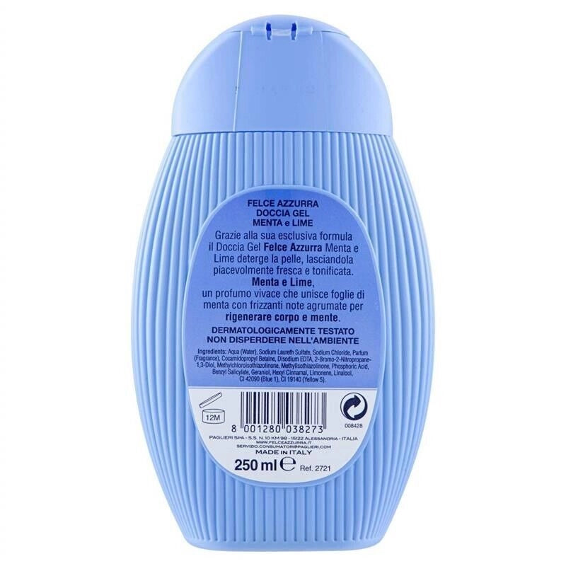 FELCE AZZURRA DOCCIA  IN FORMATO DA 250ML ALLA MENTA E LIME
