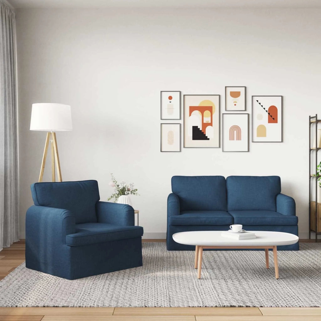 Set di divani 2 pcs Blu 144 x 80 x 85 cm Tessuto 3407522