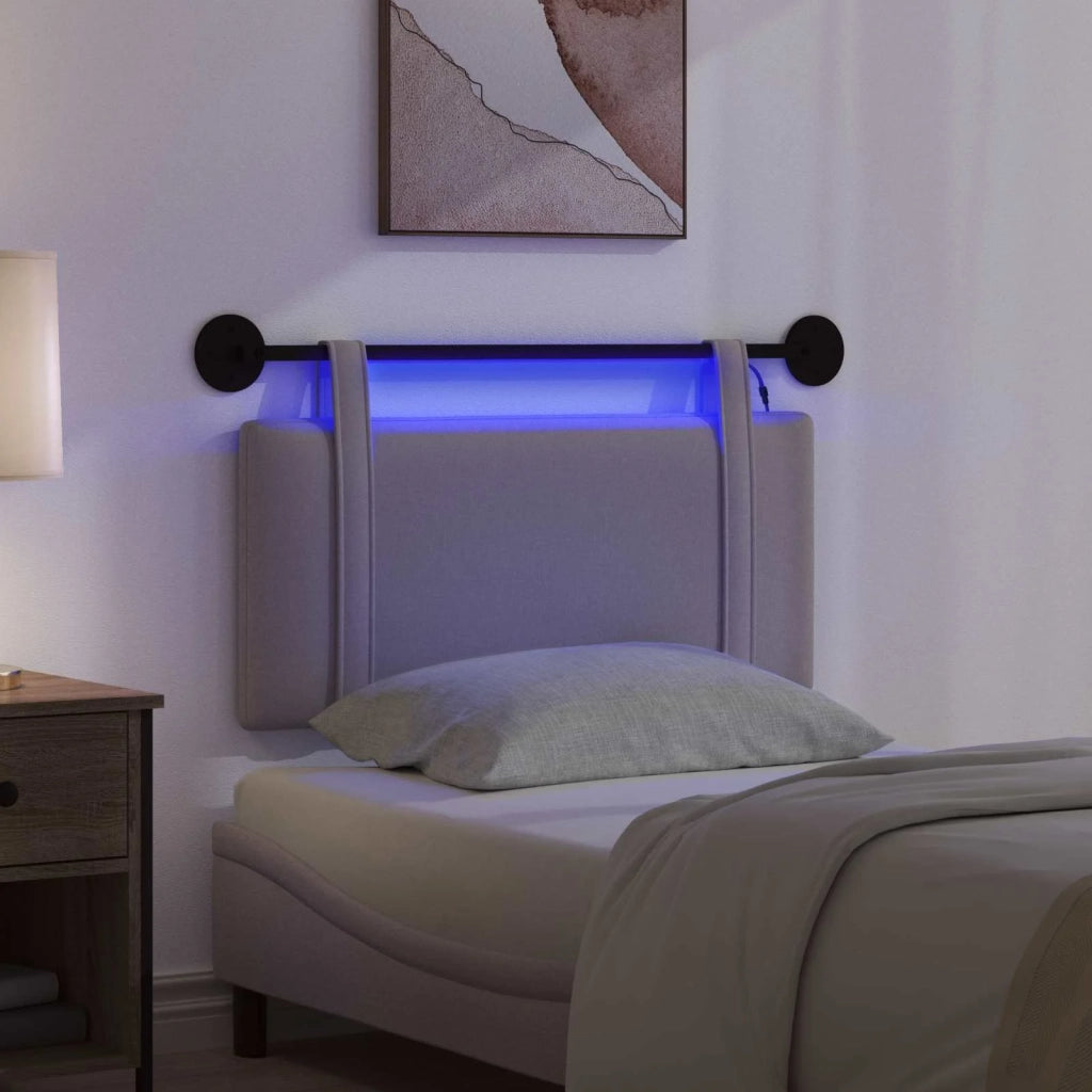 Testiera sospesa Con luce LED Tortora Tessuto 3423853