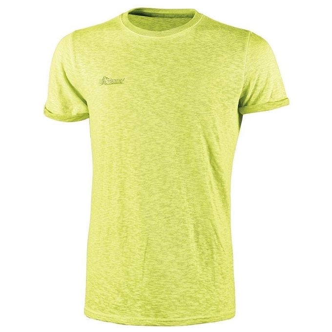 U-Power EY195YF Fluo Maglietta alta visibilita' manica corta girocollo cotone Slim Fit 145 g-m² taglia 2XL colore Giallo Fluo