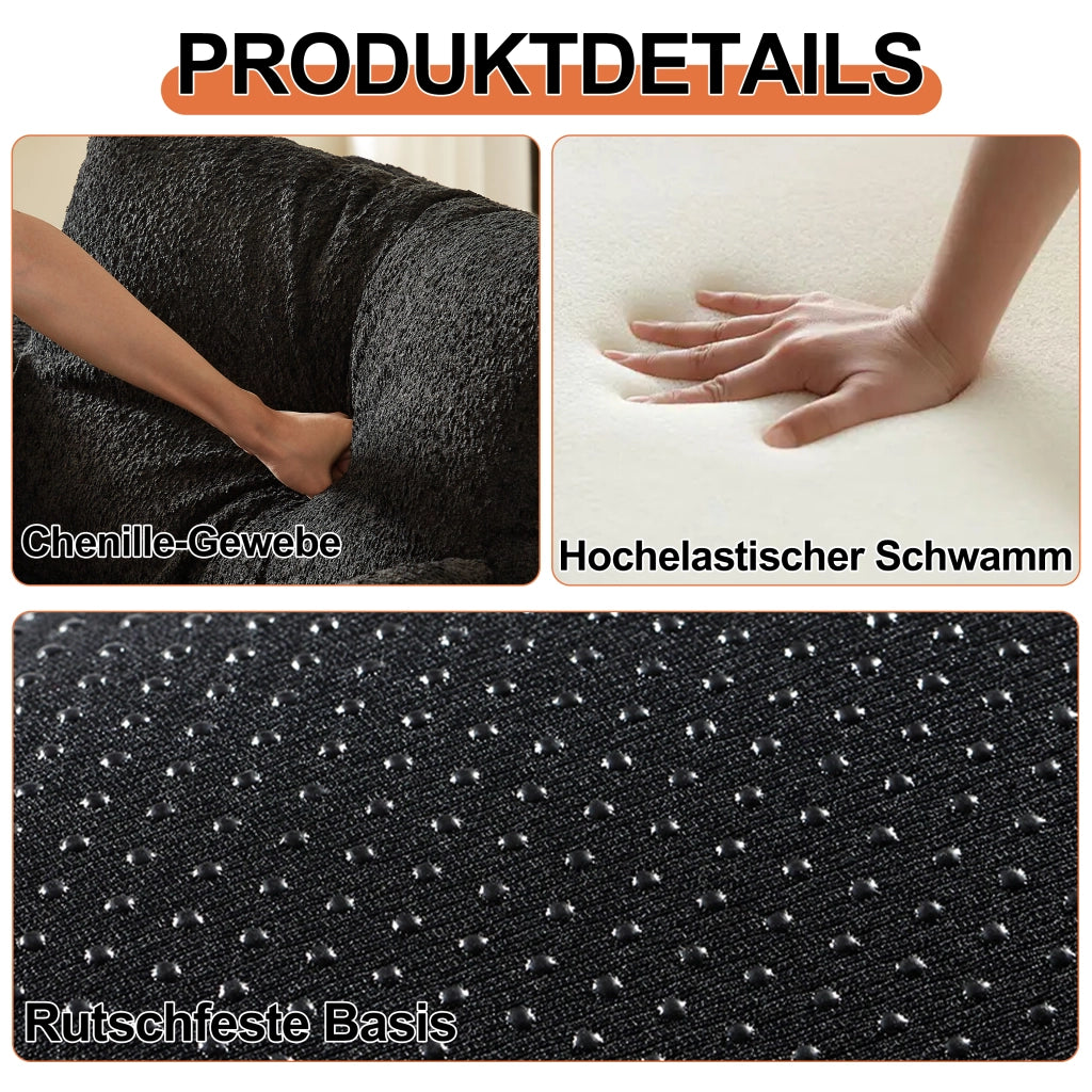 DIVANO LETTO 2-IN-1 in Chenille Nero