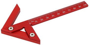 Strumento di misura angolare in alluminio 105 mm - Stilo di misura 45°/90° - Misuratore di larghezza media - Lavorazione del legno - Misurazioni precise - Materiale ABS - Righello di misura