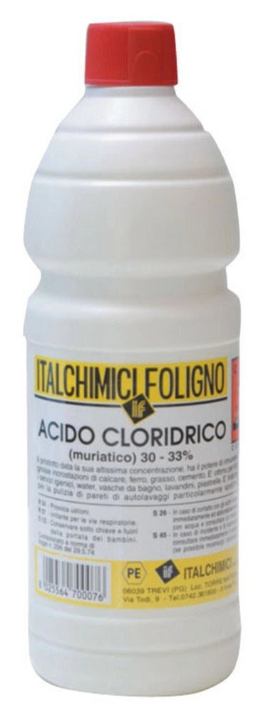 12pz acido muriatico "puro" al 33% lt.1 cod:ferx.37677