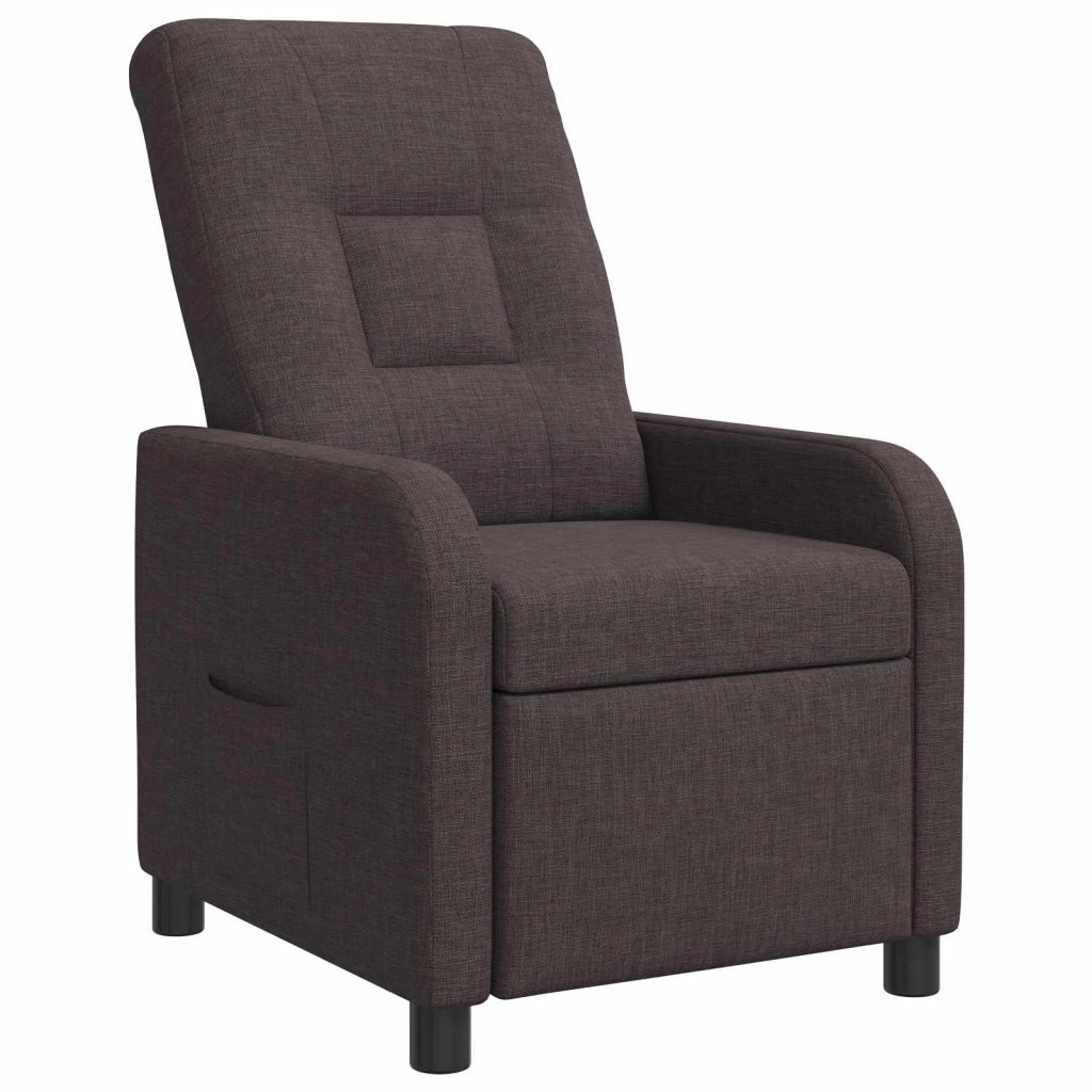 Poltrona reclinabile Marrone Scuro Tessuto 42035025