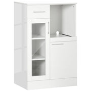 Credenza Moderna con Cassetti e Ante Vetro ¨C Zephmum ¨C Legno Bianco 60x40x95
