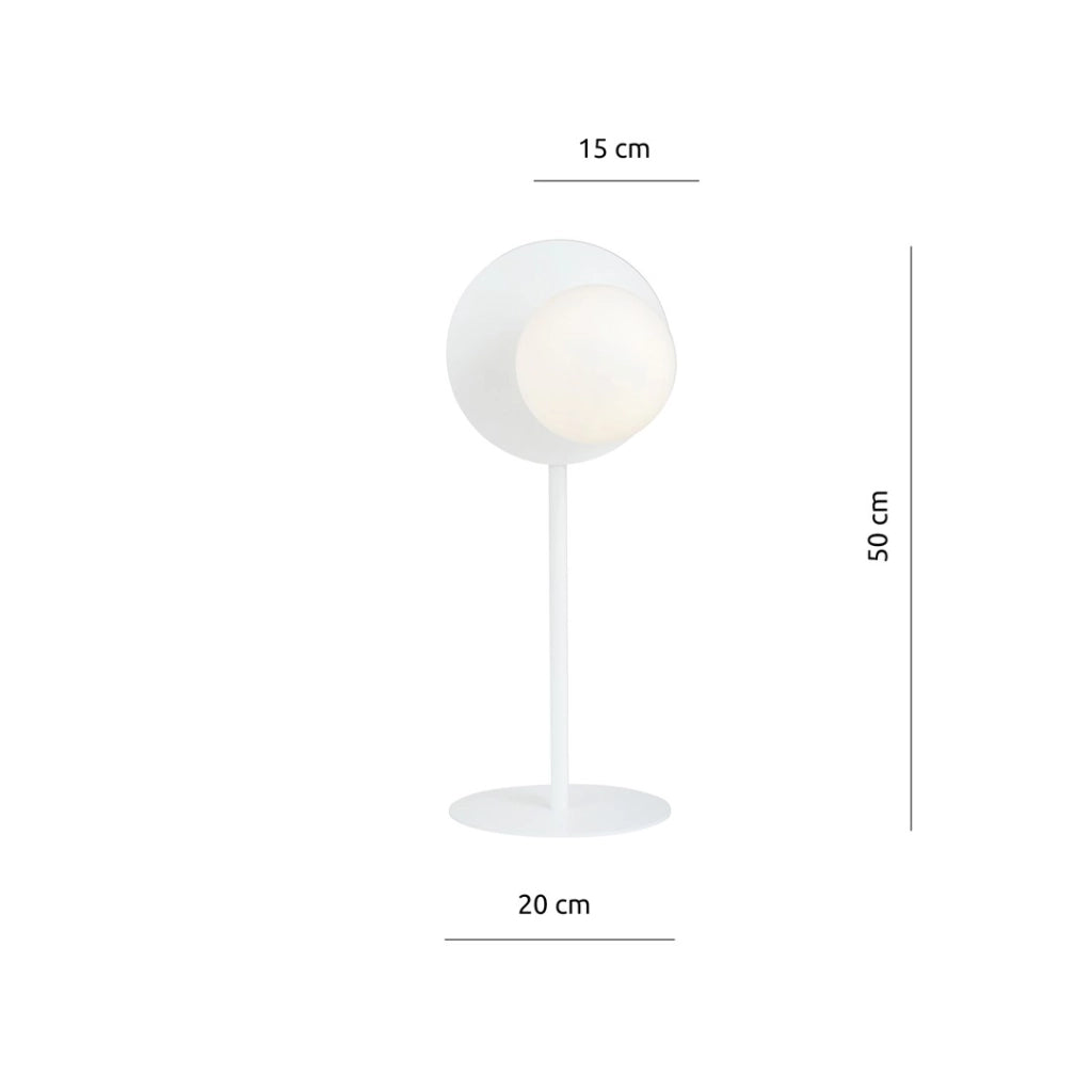Lampada da tavolo Oslo bianca vetro opale E14 Emibig