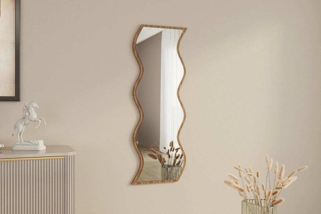 Specchio in legno "Safi" 40 x 2,2 x 120 cm - Bianco