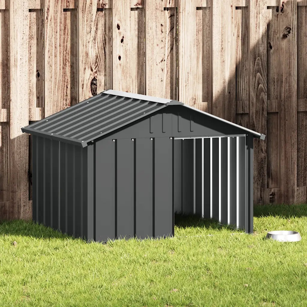 Casetta per Cani Antracite 116,5x103x81,5 cm Acciaio Zincato 171540