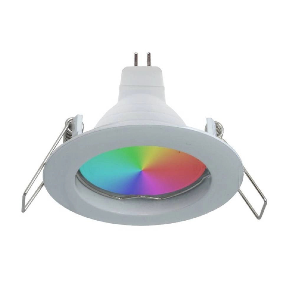 Trade Shop - Faretto Led Rgb+6000k 6 W 12v Incasso 6cm Tondo Rgbw Effetti Luce Colorata Barca -