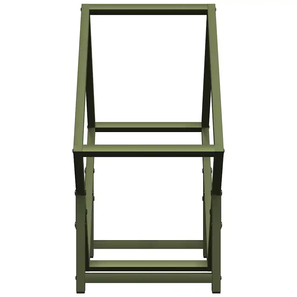 Rastrelliera per Legna da Ardere Verde Oliva 50x25x50 cm 864278