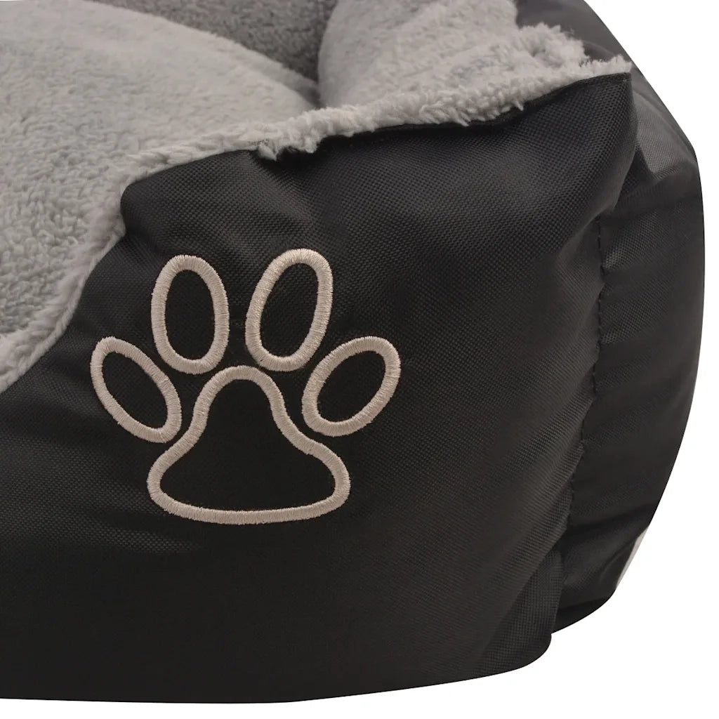 Cuccia per Cani con Cuscino Imbottito Taglia L Nero 170421
