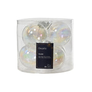 Box 6 Palline Vt trasp/iridesc d8cm