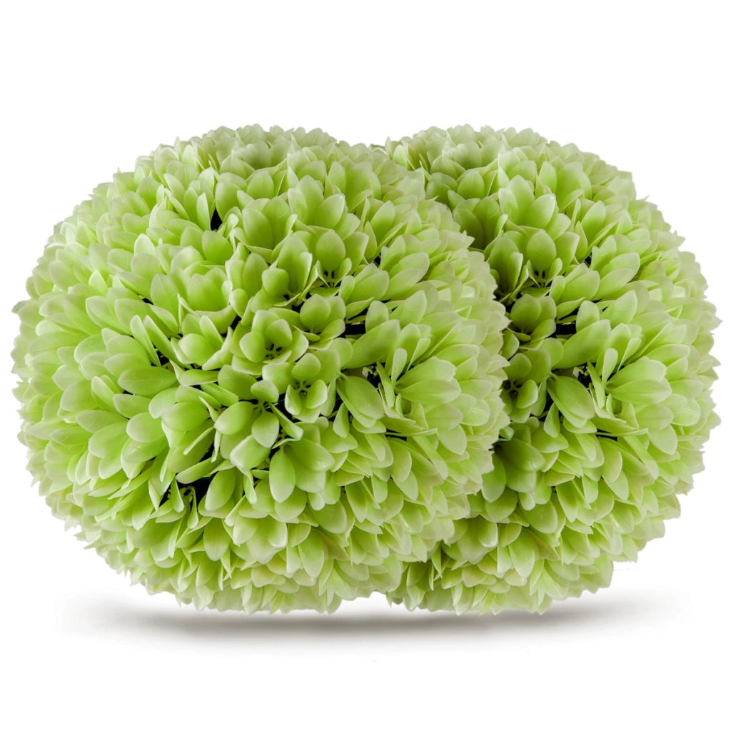 Set di 2 sfere topiarie in piante artificiali, Sfere decorative in finto da 28 cm per interno e esterno Verde-Piante artificiali