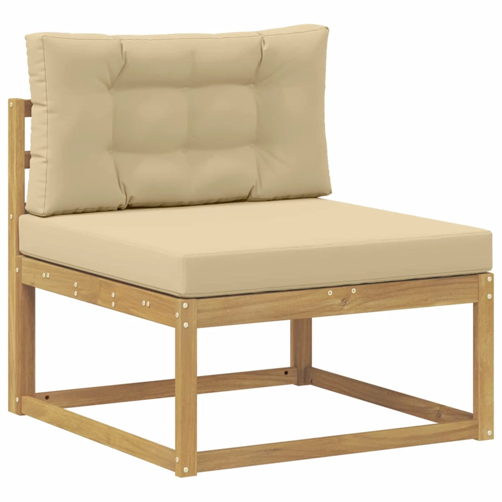 Set di divani da esterno con cuscino 11 pcs Bianco e Beige 3387147