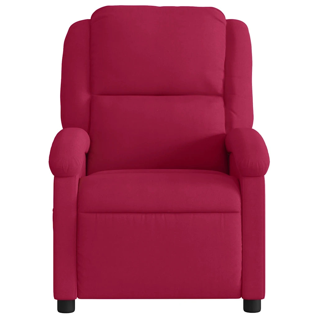 Poltrona Reclinabile Rosso Vino in Velluto 371802