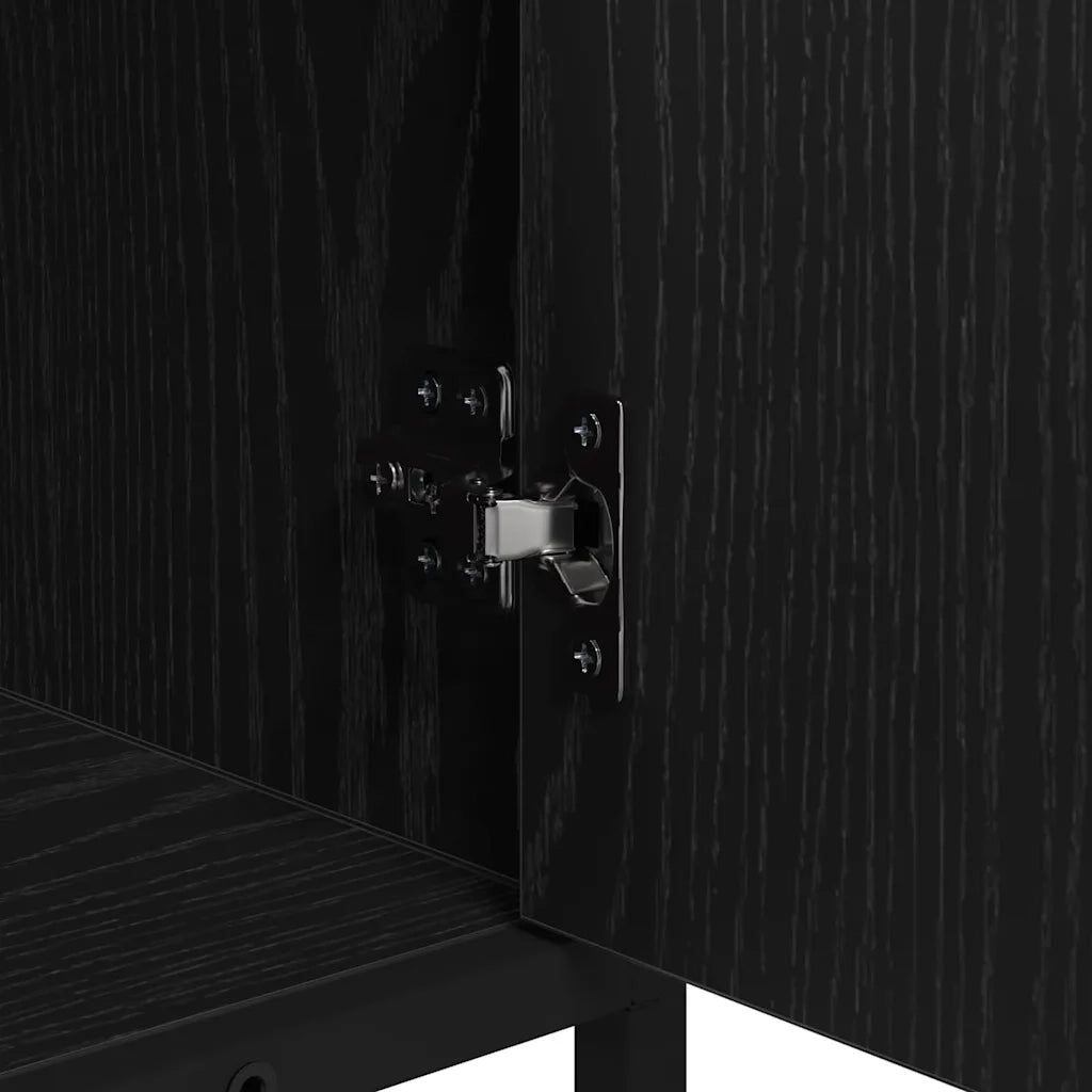 Mobile Lavabo | Armadio per Lavabo da Bagno Rovere Nero 65 x 33 x 60 cm