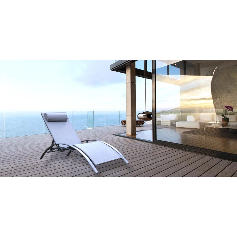 Set di 2 lettini MONACO - Grigio (sdraio)