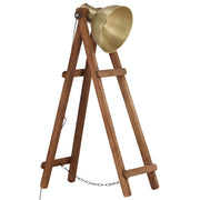 Lampada da Pavimento Ottone E27 in Legno Massello di Mango 320588